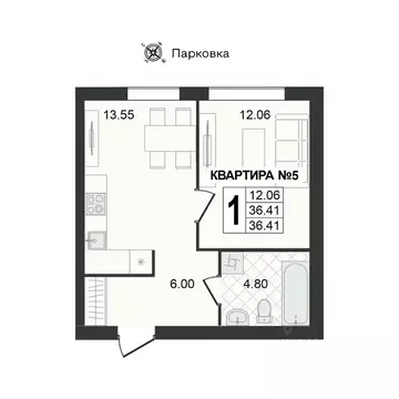 1-к кв. Владимирская область, Муром Новая Слобода мкр,  (36.41 м)