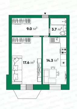 1-к кв. Кировская область, Киров Милицейская ул., 3 (45.2 м)