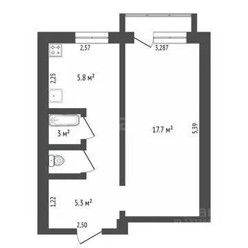 1-к кв. Амурская область, Благовещенск пос. Моховая Падь, ДОС кв-л, 17 ...