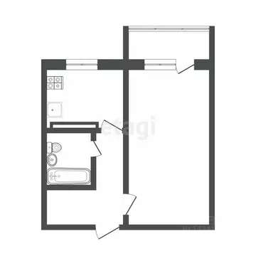 1-к кв. Ульяновская область, Ульяновск Верхнеполевая ул., 23 (35.2 м)