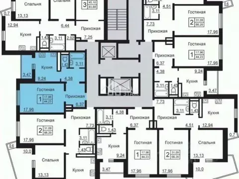 1-к кв. Калужская область, Калуга Анненки мкр, ул. Анненки, 38к1 (42.7 ...