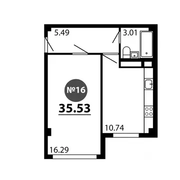 1-к кв. Крым, Симферопольский район, с. Перово  (35.53 м)