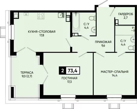 1-к кв. Ставропольский край, Кисловодск городской округ, пос. ...