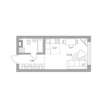 Квартира, студия, 29.3 м
