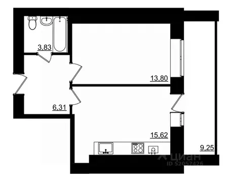 1-к кв. Костромская область, Кострома Малышково мкр,  (44.19 м)
