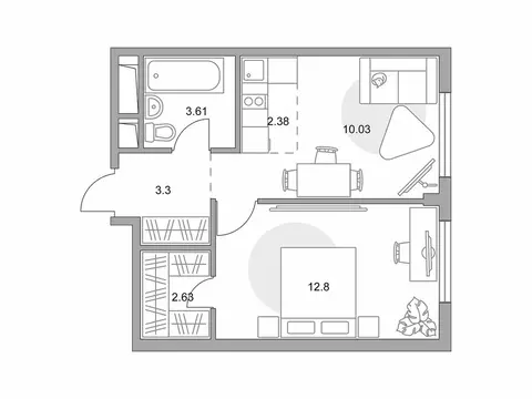 2-комнатная квартира: Московская область, городской округ Красногорск, ...