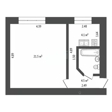 1-к кв. Владимирская область, Ковров Моховая ул., 3 (33.0 м)