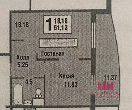 1-к кв. Московская область, Видное бул. Зеленые аллеи, 1 (39.4 м)