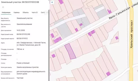 Участок в Свердловская область, Нижний Тагил ул. Малая Гальянская ...
