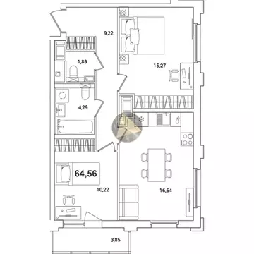 2-комнатная квартира: Санкт-Петербург, Суздальское шоссе, 18к4 (64.56 ...