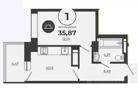 1-к кв. Ростовская область, Ростов-на-Дону Левенцовский мкр, ...