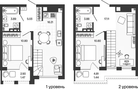 2-к кв. Калининградская область, Гурьевский муниципальный округ, пос. ...