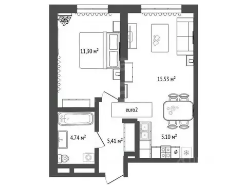 1-к кв. Тюменская область, Тюмень Харьковская ул., 72Б (40.08 м)