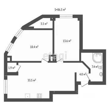 2-к кв. Самарская область, Самара Ташкентская ул., 194 (56.8 м)