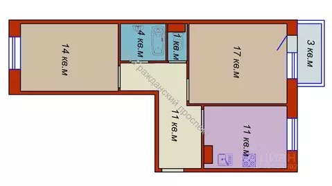 2-к кв. Ленинградская область, Шлиссельбург Кировский район, ул. ...
