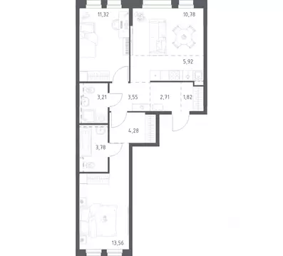 2-к кв. Башкортостан, Уфа ул. Рашита Манурова (60.93 м)