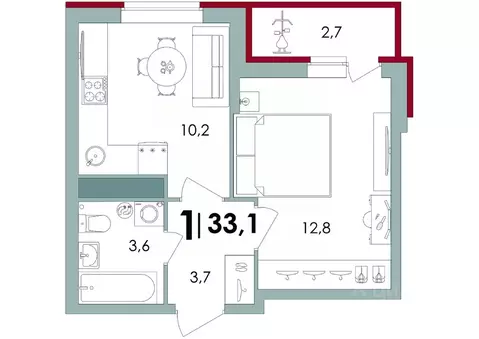 1-к кв. Тверская область, Калининский муниципальный округ, д. Батино  ...
