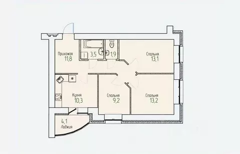 3-к кв. Кировская область, Киров Мурашинский проезд, 7 (65.1 м)