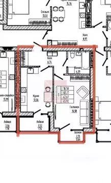1-к кв. Калининградская область, Калининград Арсенальная ул., 29 (45.9 ...