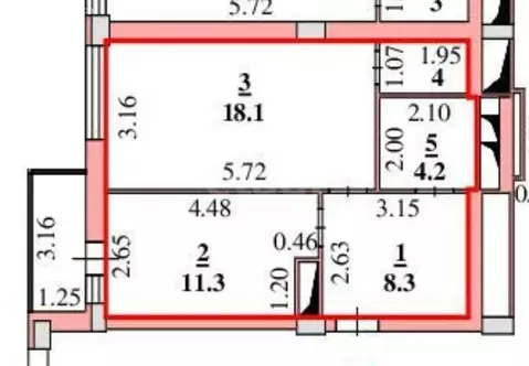 1-комнатная квартира: Липецк, улица М.И. Неделина, 3А (44 м)