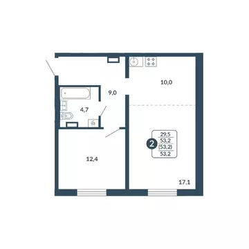 2-к кв. Кировская область, Киров Скандинавия жилой комплекс (53.2 м)