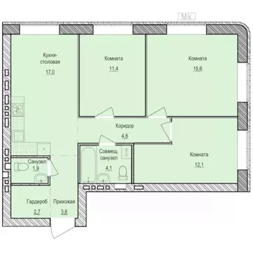 3-к кв. Удмуртия, Завьяловский район, с. Первомайский Санвилл жилой ...