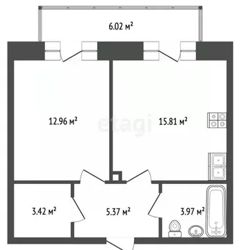 2-к кв. Вологодская область, Вологда ул. Образцова, 16А (41.8 м)