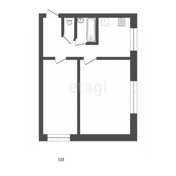 2-к кв. Омская область, Омск ул. Пирогова, 48 (40.0 м)