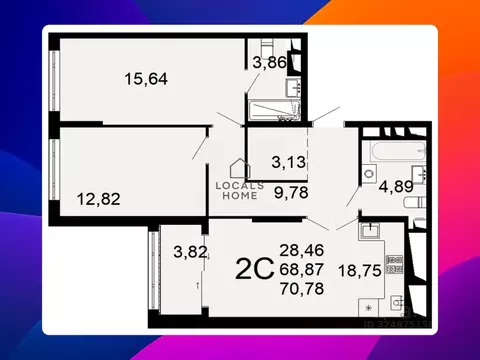 2-к кв. Рязанская область, Рязань Льговская ул., 8 (70.78 м)