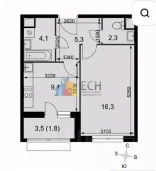 1-к кв. Московская область, Ленинский городской округ, пос. Развилка ...