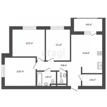 3-к кв. Марий Эл, Йошкар-Ола ул. Березово, 7 (76.67 м)