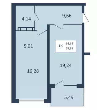 1-к кв. Ставропольский край, Кисловодск  (59.82 м)