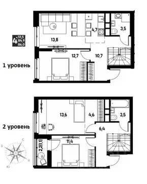 Студия Пермский край, д. Кондратово просп. Дягилева, 2 (86.0 м)