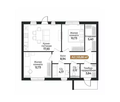 Таунхаус в Ленинградская область, Всеволожск ш. Южное (66 м)