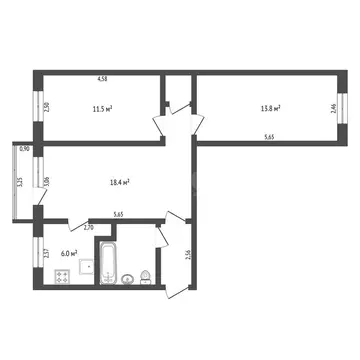 2-комнатная квартира: Благовещенск, Зейская улица, 141 (58.4 м)