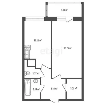 1-комнатная квартира: Виллозское городское поселение, посёлок ...