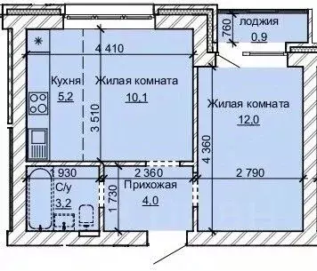 2-к кв. Алтайский край, Барнаул ул. Анатолия (35.4 м)