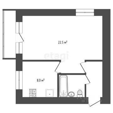 1-к кв. Псковская область, Печоры Заводская ул., 3б (30.5 м)