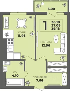 1-к кв. Калининградская область, Калининград ул. Генерала Толстикова, ...