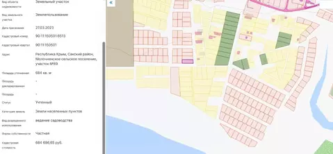 Участок в Крым, Сакский район, Молочненское с/пос, Южный дм ул. ...