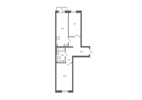 2-к кв. Ханты-Мансийский АО, Сургут ул. Ивана Захарова, 16 (49.7 м)