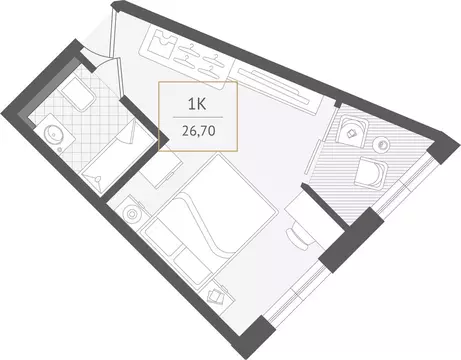 1-комнатная квартира: Сочи, улица Ленина, 280А (26.7 м)