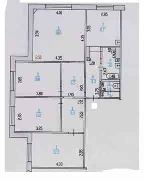 4-к кв. Алтайский край, Барнаул ул. Антона Петрова, 223 (82.5 м)