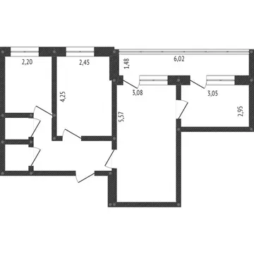 3-комнатная квартира: Омск, 4-я Транспортная улица, 44 (60 м)