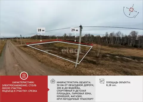 Участок в Тюменская область, Тюменский муниципальный округ 7/25 (8.3 ...