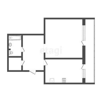 1-комнатная квартира: Тюмень, улица Монтажников, 43 (49.7 м)