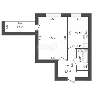 1-к кв. Башкортостан, Стерлитамак ул. Гоголя, 153 (40.0 м)