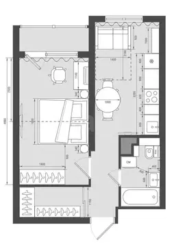 1-комнатная квартира: Самара, улица Советской Армии, 91 (35.3 м)