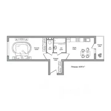 1-к кв. Ярославская область, Ярославль 2-й мкр,  (40.92 м)