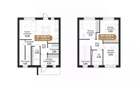 Таунхаус в Ленинградская область, Всеволожск ш. Южное (91 м)